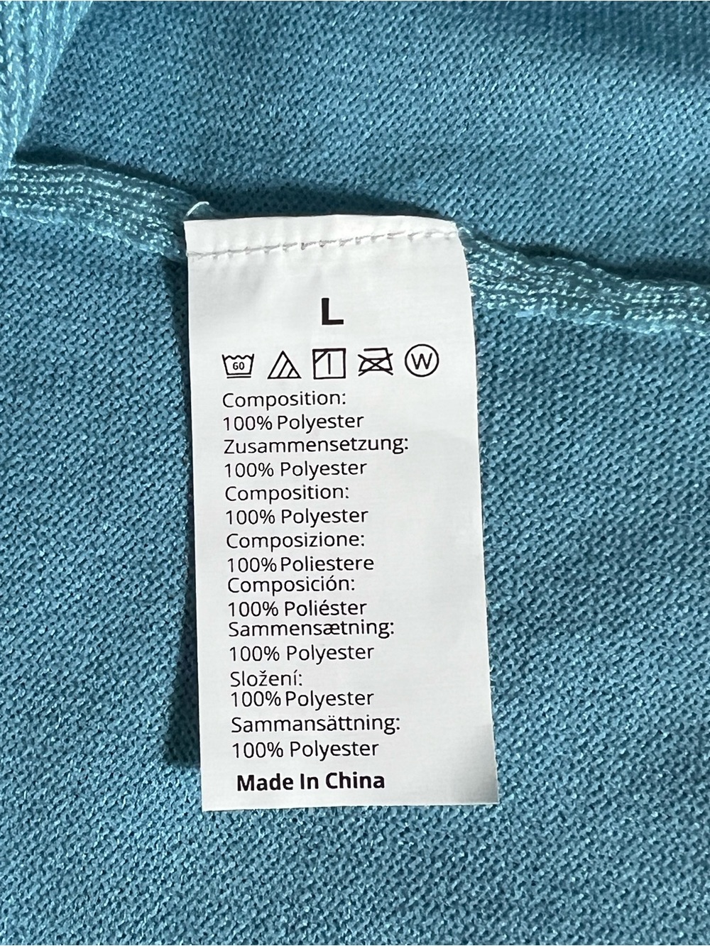 NWOT Blue Short Sleeve Knit Polo - size L - Picture 12 of 13